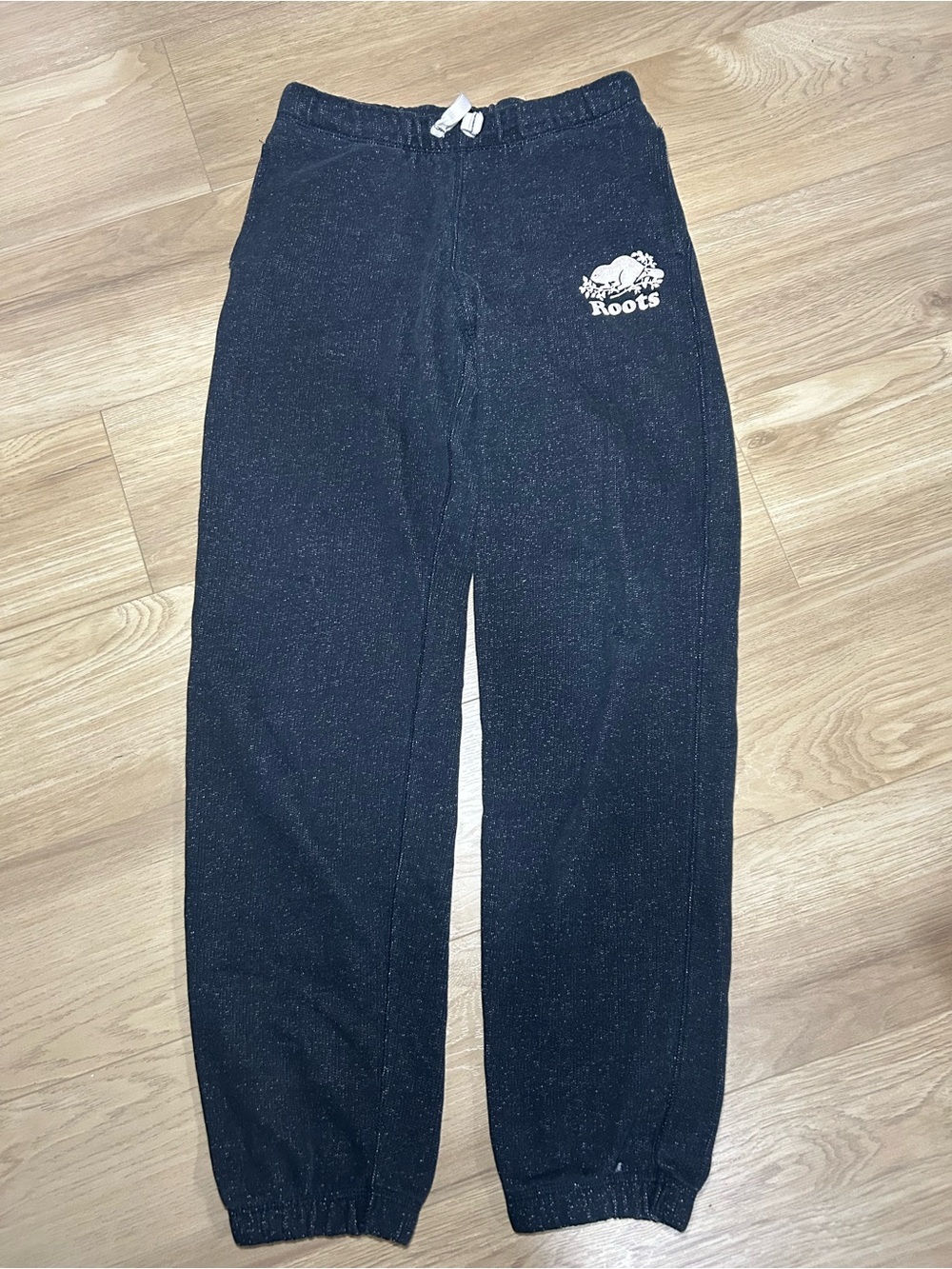 Roots Kids Navy Joggers with White Logo